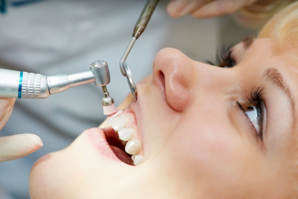 woman at a dental check-up appointment